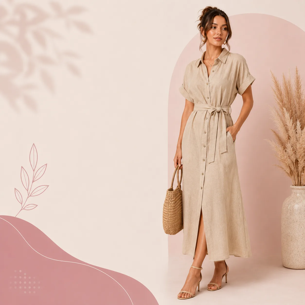Vestido Camisero de Lino